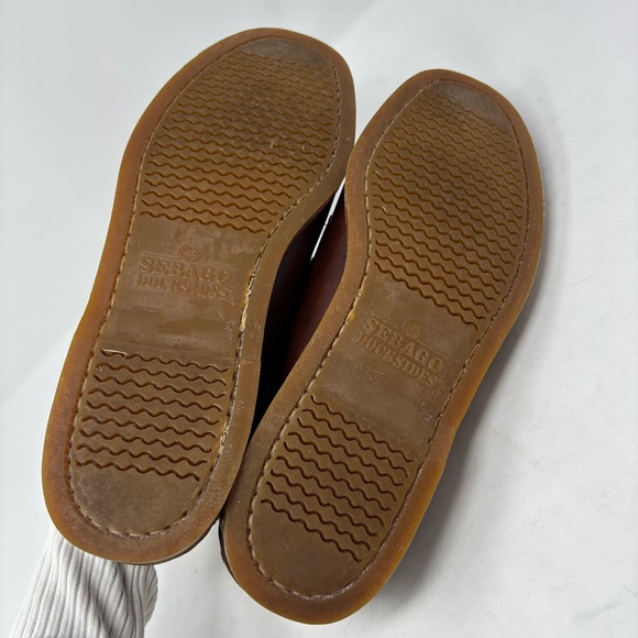 Sebago Portland Waxed Brown Leather Boat Shoes Loafers Moccasins Size 10.5 - Picture 6 of 7